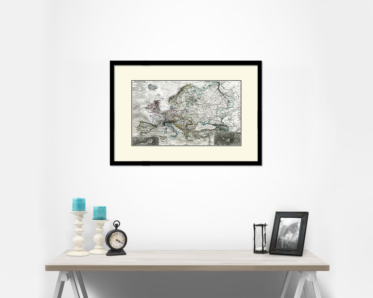 Europe 1872 Old Map Framed Print Art Wall Decor Gifts