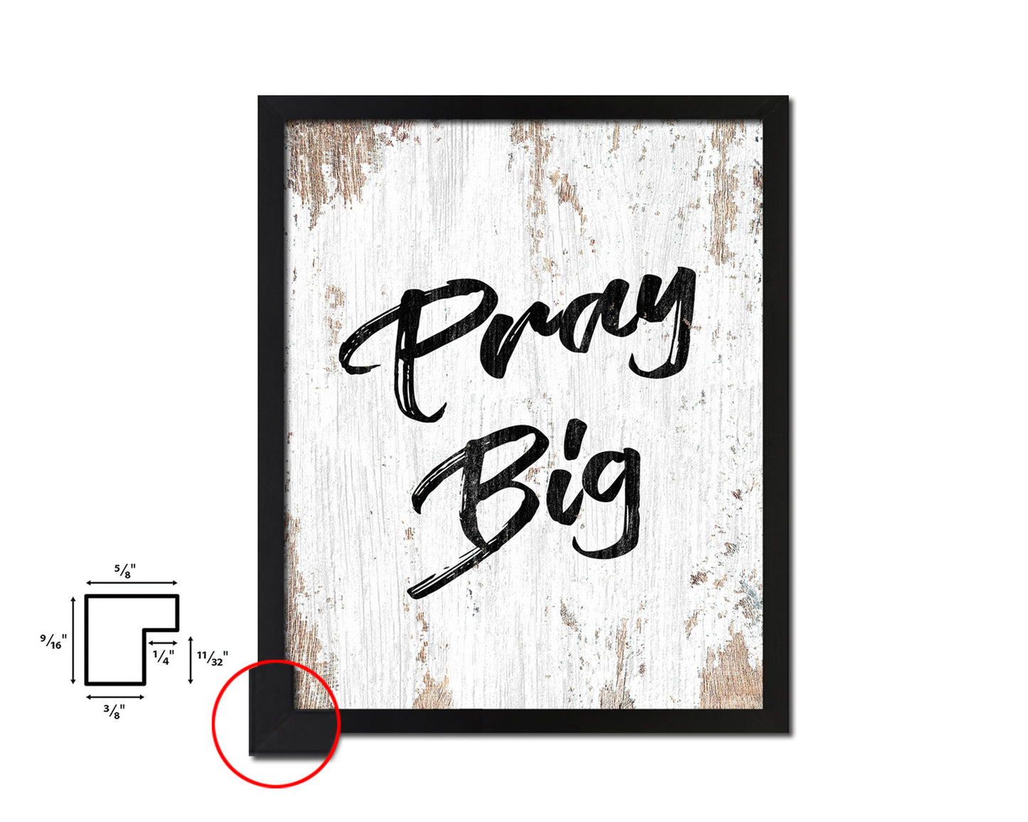 Pray Big Quote Framed Print Home Decor Wall Art Gifts