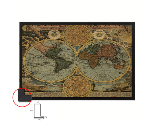 World Historical Map Framed Print Art Wall Decor Gifts