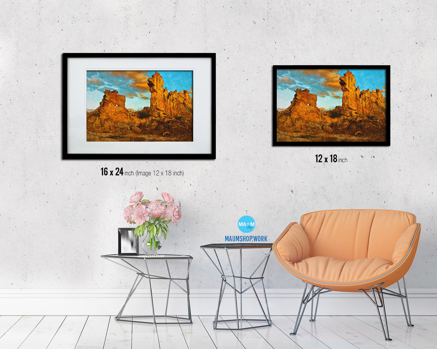 Madagascar's Rock on the Sunset Landscape Painting Print Art Frame Home Wall Decor Gifts