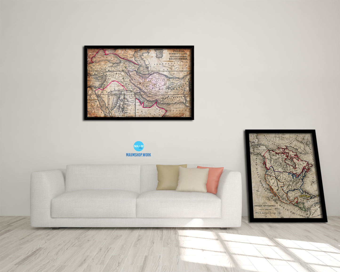 Persia Iraq Iran Afghanistan Antique Map Framed Print Art Wall Decor Gifts
