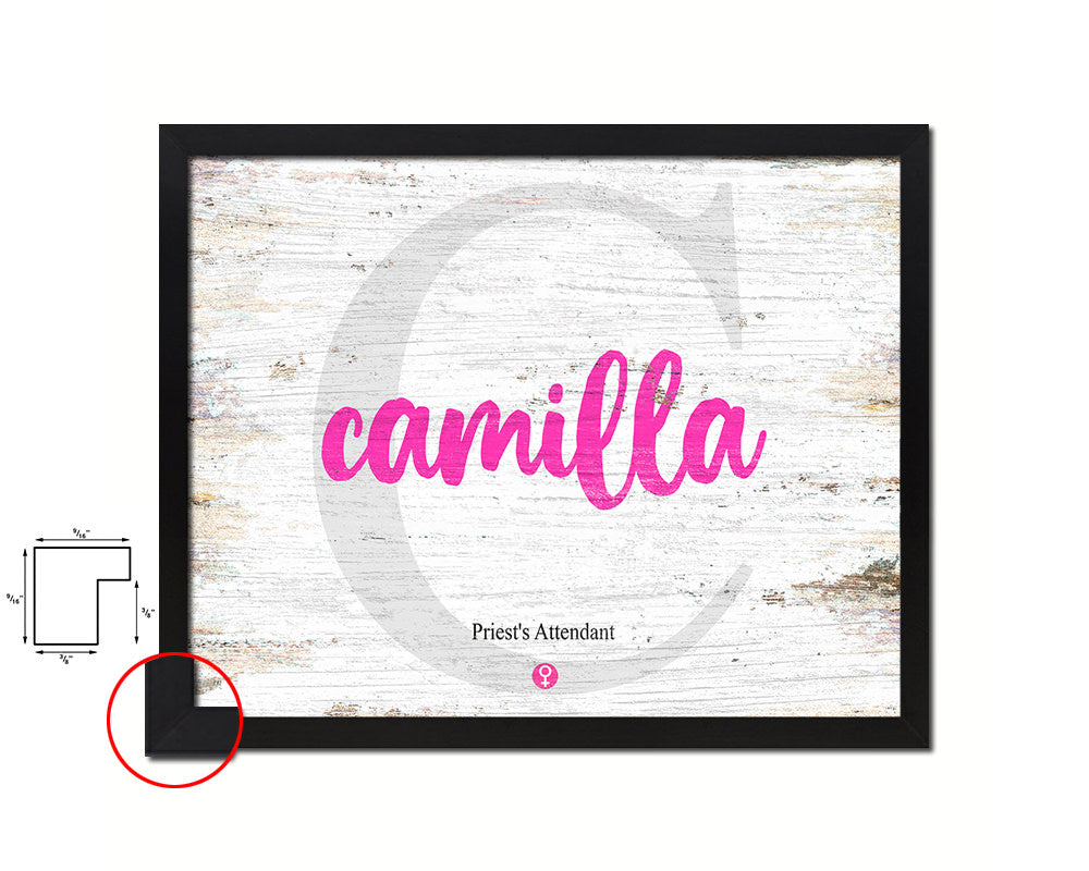 Camilla Personalized Biblical Name Plate Art Framed Print Kids Baby Room Wall Decor Gifts