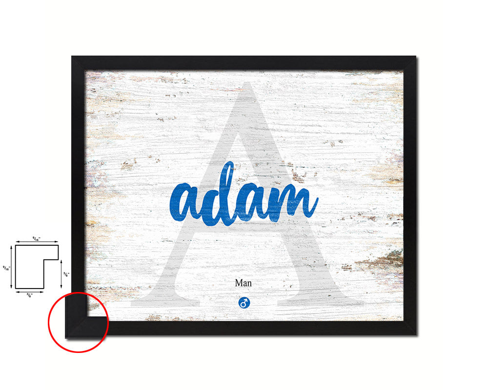 Adam Personalized Biblical Name Plate Art Framed Print Kids Baby Room Wall Decor Gifts