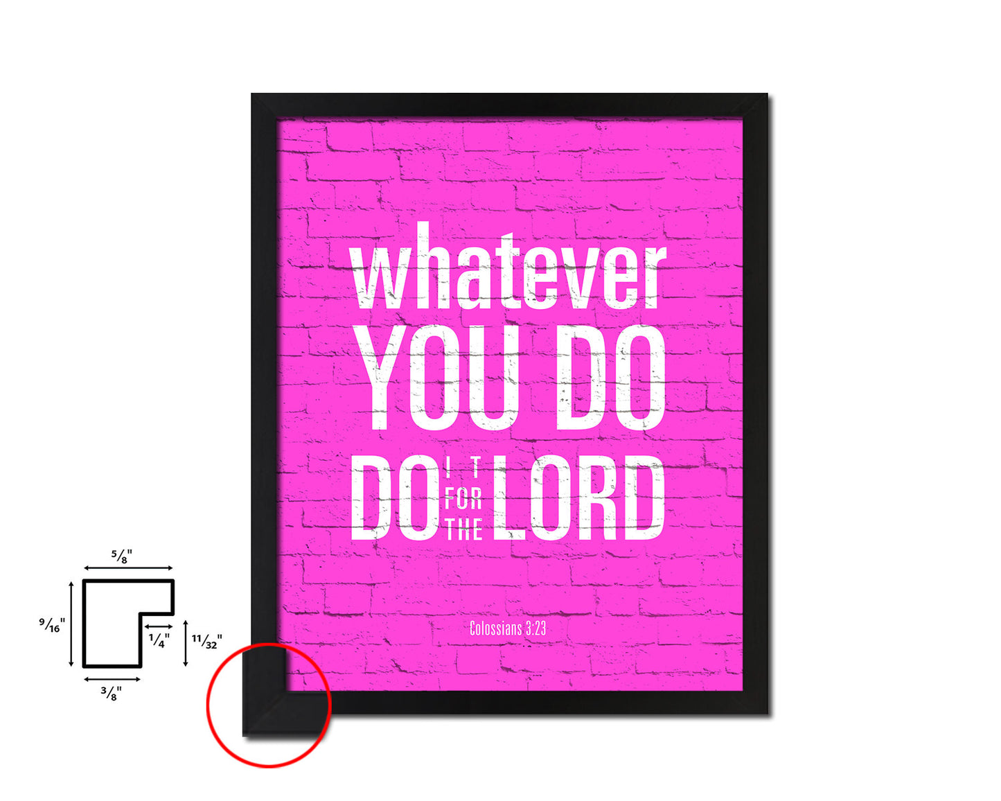 Whatever you do do it for the Lord, Colossians 3:23 Quote Framed Print Home Decor Wall Art Gifts