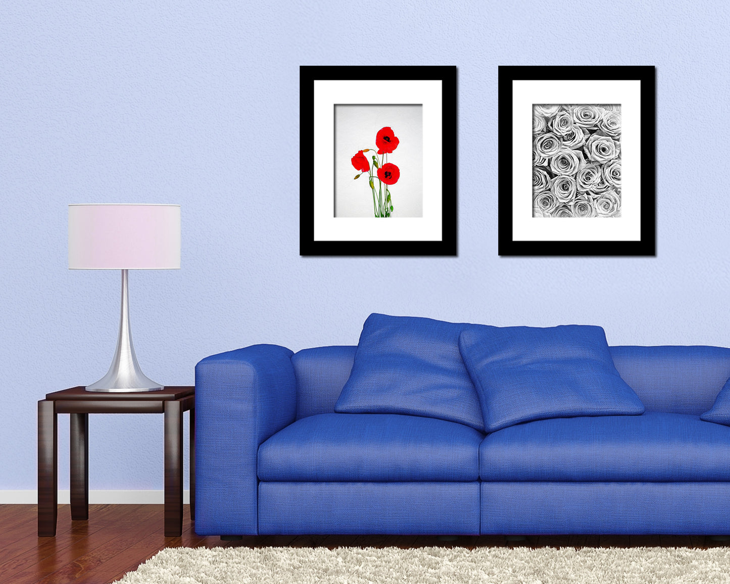 Poppy Sketch Plants Art Wood Framed Print Wall Decor Gifts