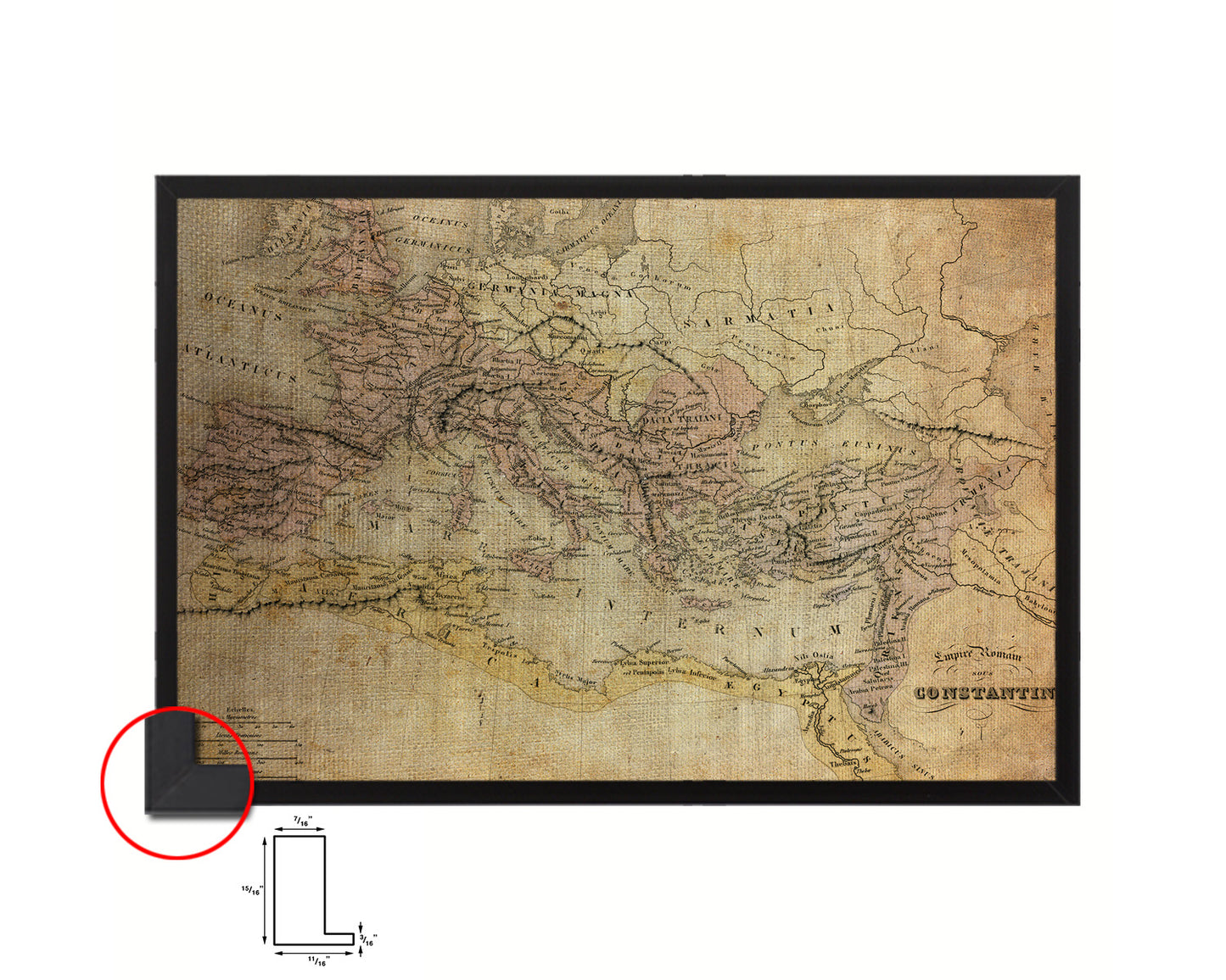 Constantine the Great Empire Europe Vintage Map Framed Print Art Wall Decor Gifts