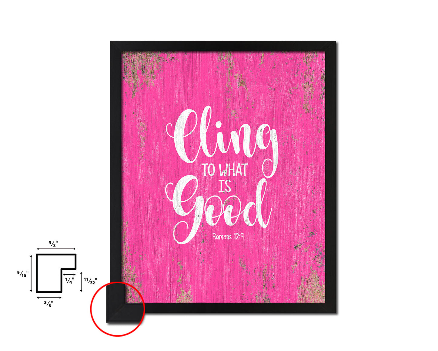 Cling to what is good, Romans 12:9 Quote Framed Print Home Decor Wall Art Gifts