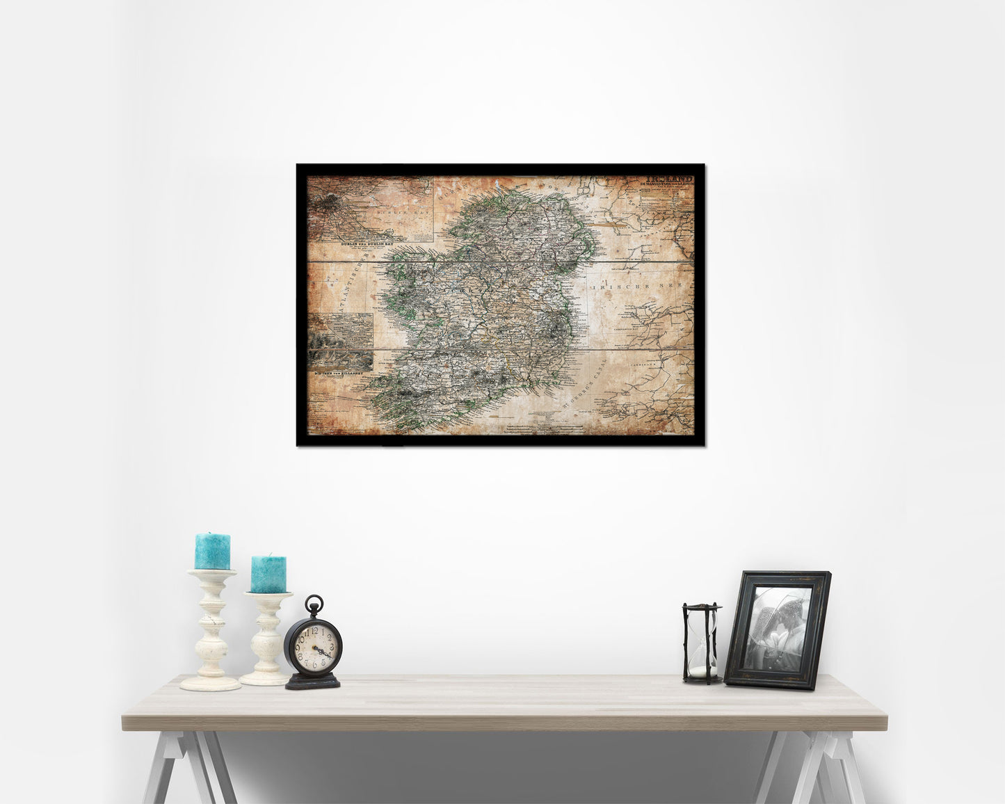 Ireland Antique Map Framed Print Art Wall Decor Gifts