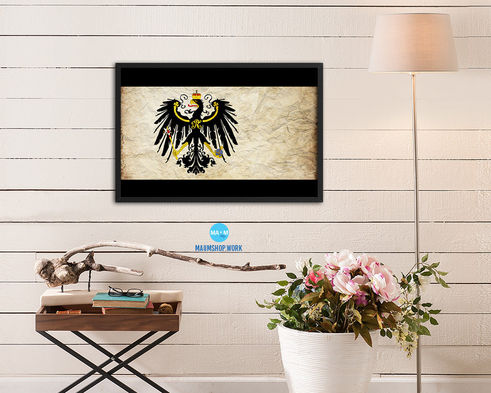 Kingdom of Prussia Germany Historical Vintage Military Flag Framed Print Sign Decor Wall Art Gifts