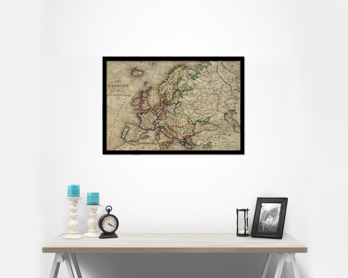 Europe Germany 1908 Historical Map Framed Print Art Wall Decor Gifts