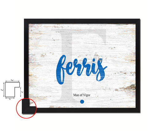 Ferris Personalized Biblical Name Plate Art Framed Print Kids Baby Room Wall Decor Gifts