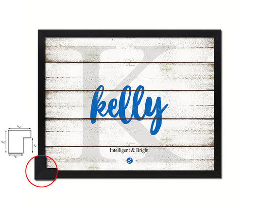 Kelly Personalized Biblical Name Plate Art Framed Print Kids Baby Room Wall Decor Gifts