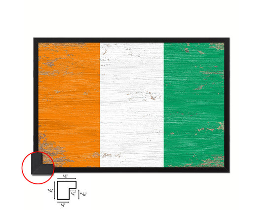 Cote D'Ivoire Shabby Chic Country Flag Wood Framed Print Wall Art Decor Gifts