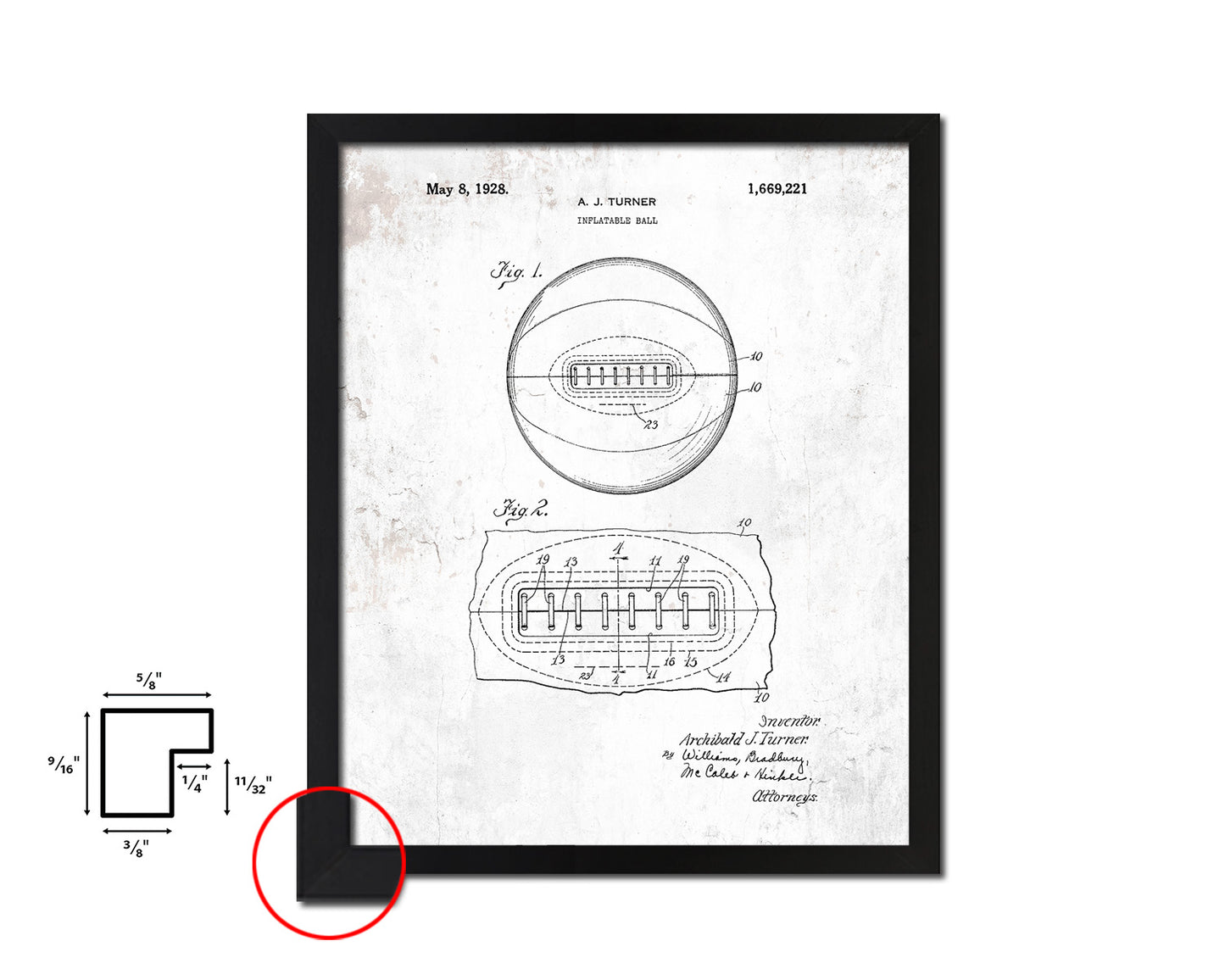 Basketball Inflatable Sports Vintage Patent Artwork Black Frame Print Gifts