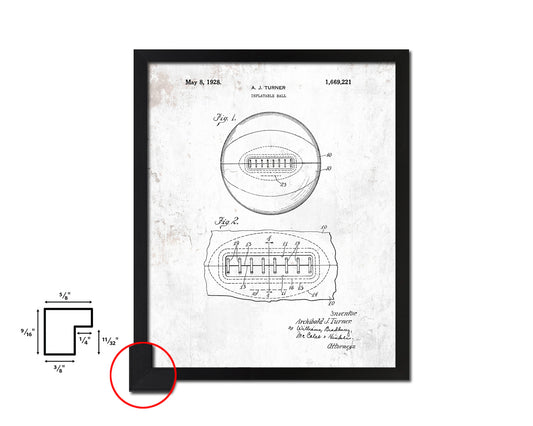 Basketball Inflatable Sports Vintage Patent Artwork Black Frame Print Gifts