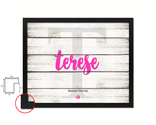 Terese Personalized Biblical Name Plate Art Framed Print Kids Baby Room Wall Decor Gifts