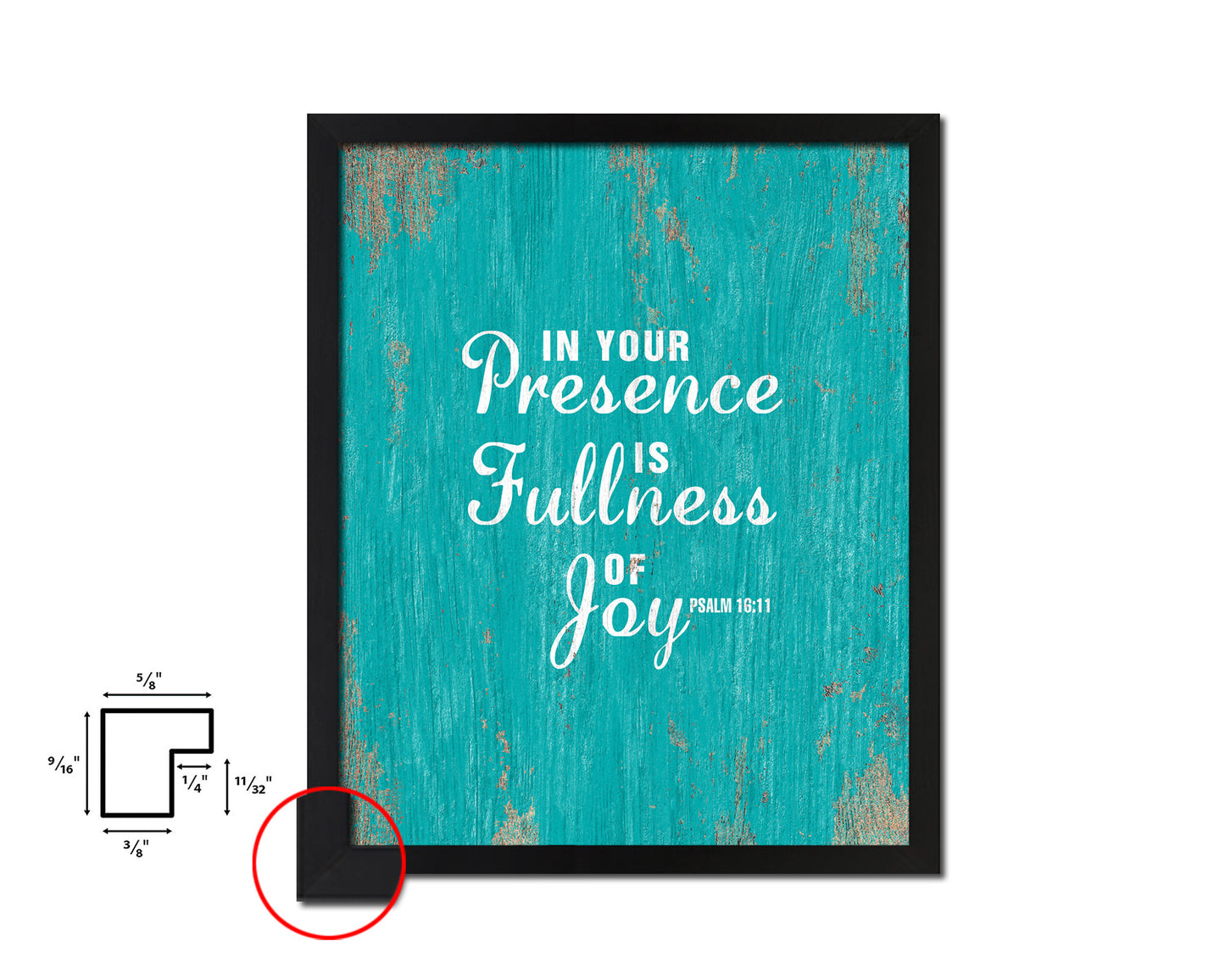 In your presence is fullness of joy, Psalm 16:11 Quote Framed Print Home Decor Wall Art Gifts