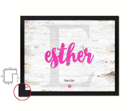 Esther Personalized Biblical Name Plate Art Framed Print Kids Baby Room Wall Decor Gifts