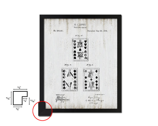 Face Poker Game Playing Card Vintage Patent Artwork Black Frame Print Gifts