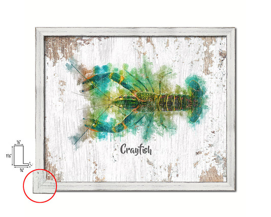 Crayfish Fish Framed Prints Modern Restaurant Sushi Bar Watercolor Wall Art Decor