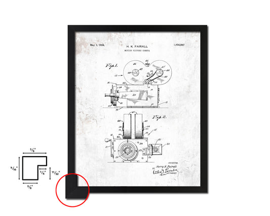 Picture Camera Motion Vintage Patent Artwork Black Frame Print Wall Art Decor Gifts