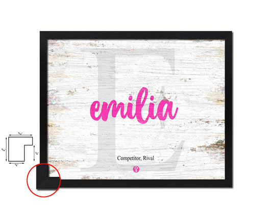 Emilia Personalized Biblical Name Plate Art Framed Print Kids Baby Room Wall Decor Gifts