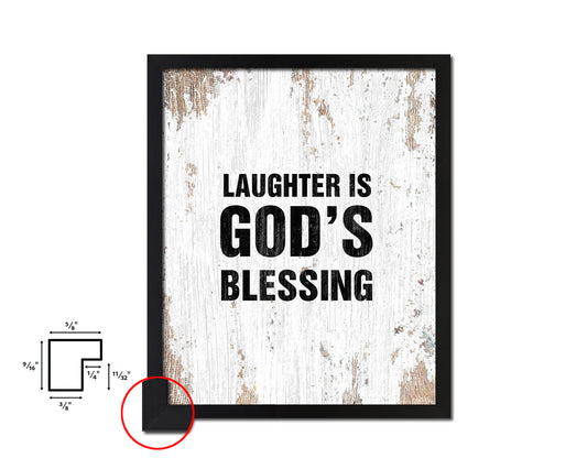 Laughter is God's blessing Quote Framed Print Home Decor Wall Art Gifts