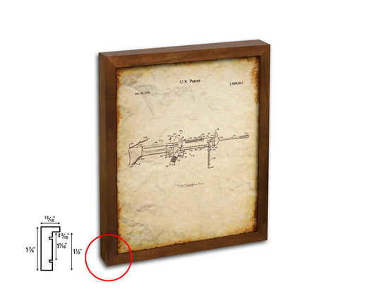 Lightweight Squad Automatic Weapon Modular Vintage Patent Artwork Walnut Frame