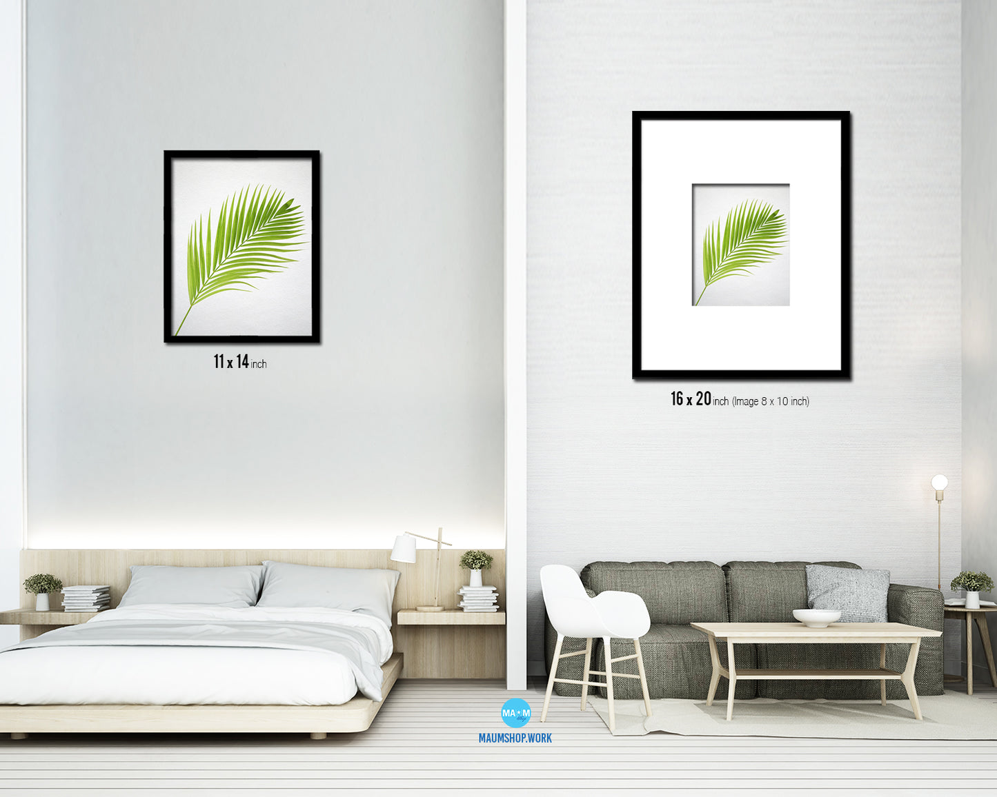 Green Palm Tree Watercolor Tropical Leaf Framed Print Home Decor Wall Art Gifts