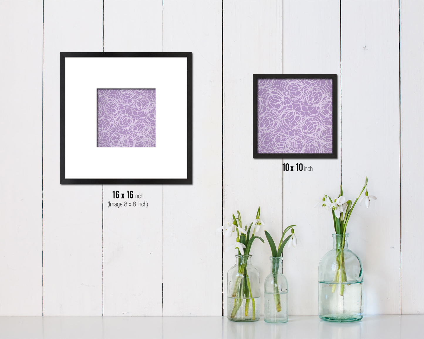 Abstract Purple Artwork Wood Frame Gifts Modern Wall Decor Art Prints