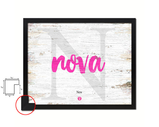 Nova Personalized Biblical Name Plate Art Framed Print Kids Baby Room Wall Decor Gifts