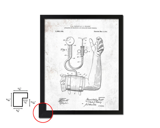 Tools Blood Pressure Doctor Vintage Patent Artwork Black Frame Print Wall Art Decor Gifts