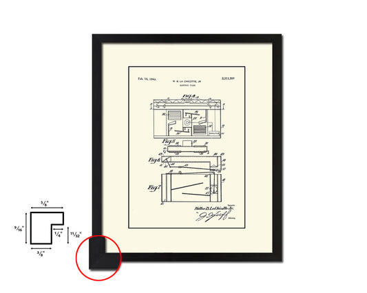 Piano Electric Music Vintage Patent Artwork Black Frame Print Wall Art Decor Gifts