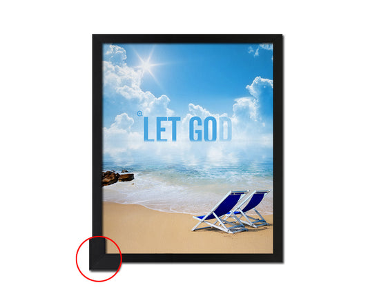 Let go and let God Bible Verse Scripture Framed Print Wall Decor Art Gifts