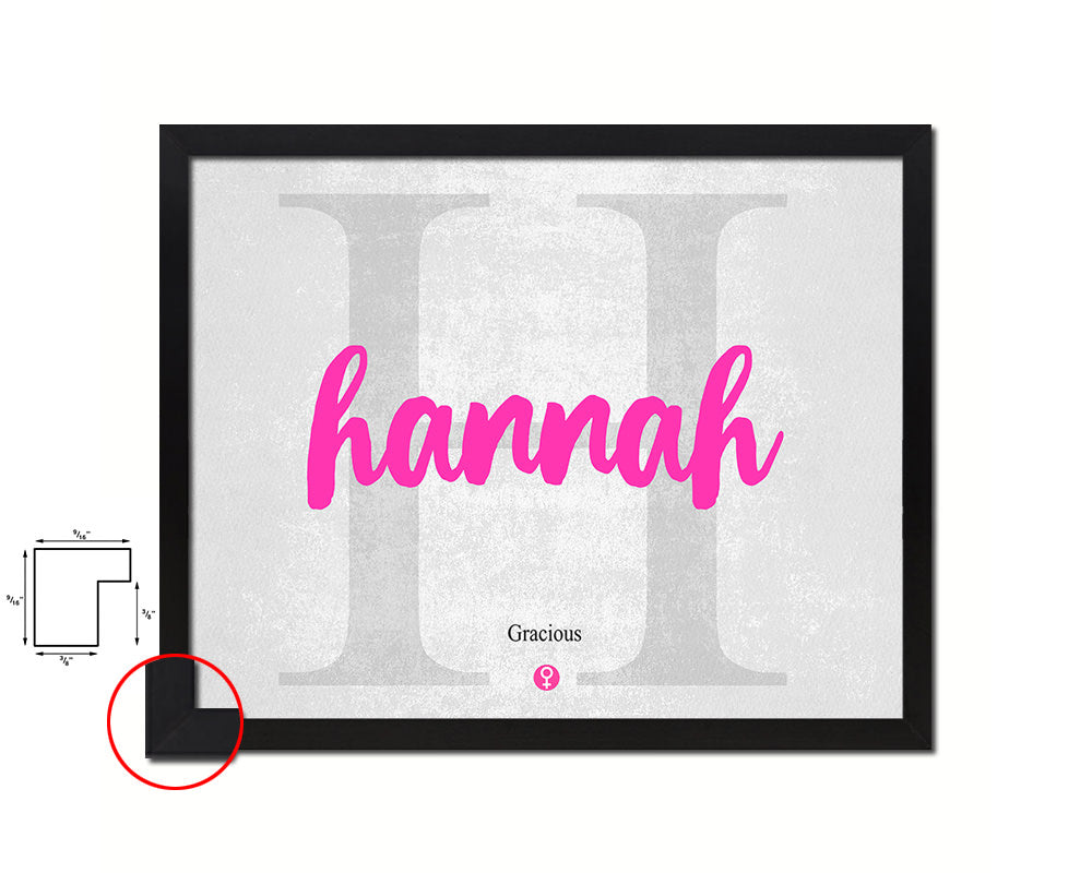 Hannah Personalized Biblical Name Plate Art Framed Print Kids Baby Room Wall Decor Gifts