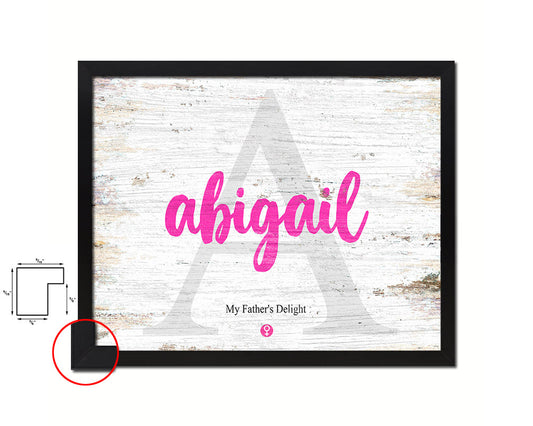 Abigail Personalized Biblical Name Plate Art Framed Print Kids Baby Room Wall Decor Gifts