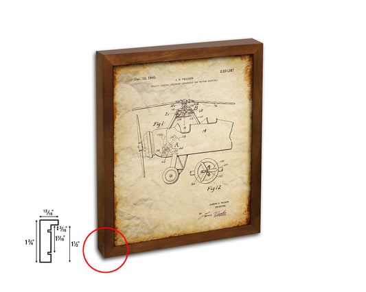 Remote Control Flying Machines Propeller Airplane Vintage Patent Artwork Walnut Frame Gifts