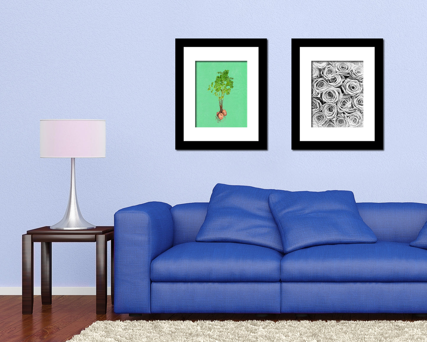 Potato with Tubers Colorful Plants Art Wood Framed Print Wall Decor Gifts