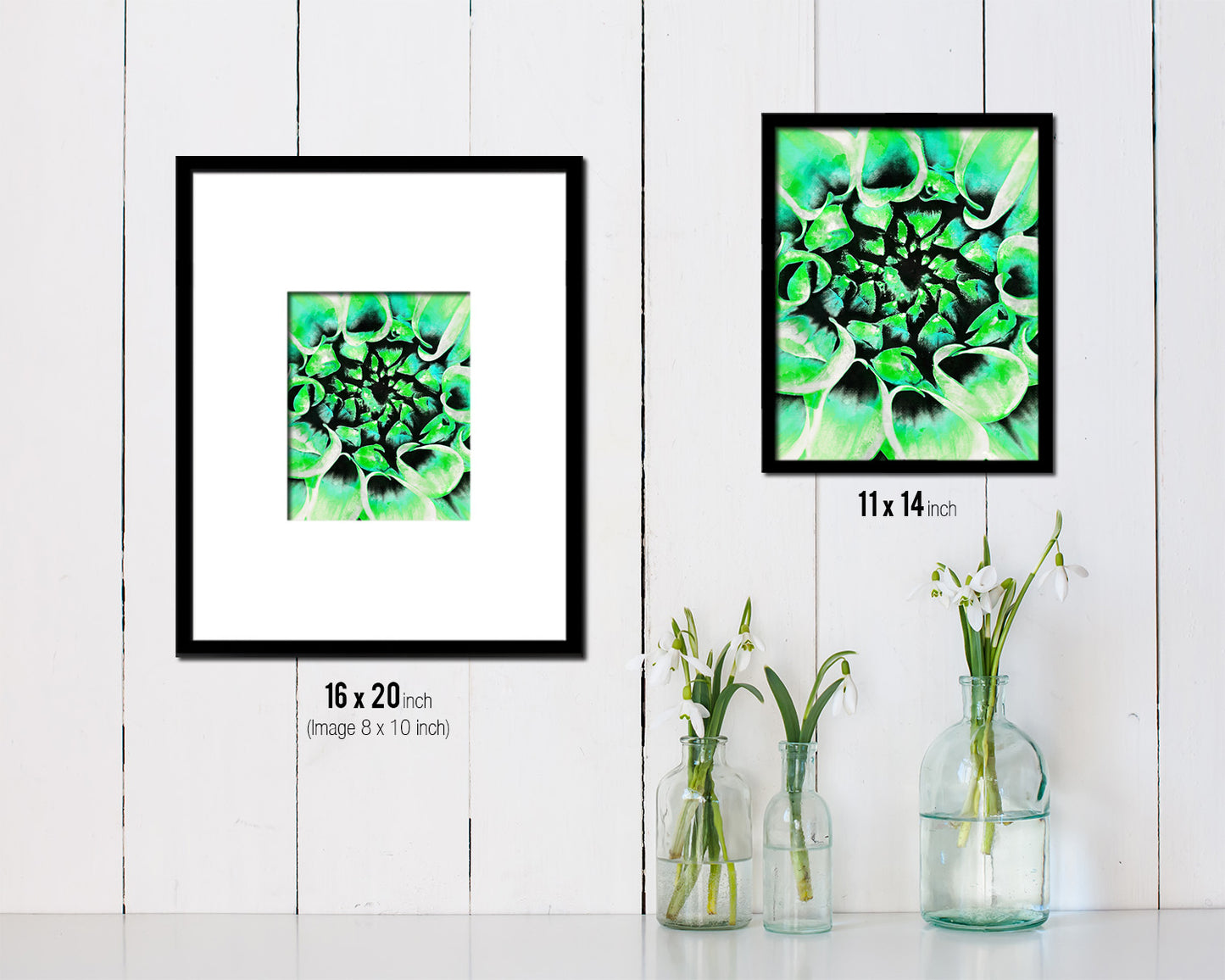 Chrysanthemum Green Flower Wood Framed Paper Print Wall Decor Art Gifts