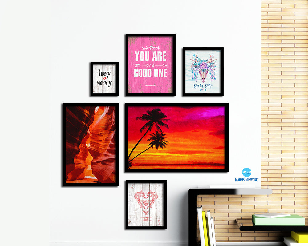 Sunset Artwork Painting Print Art Frame Home Wall Decor Gifts