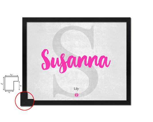 Susanna Personalized Biblical Name Plate Art Framed Print Kids Baby Room Wall Decor Gifts