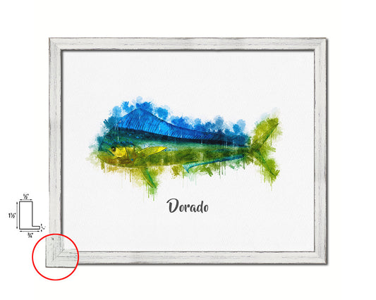 Dorado Fish Framed Prints Modern Restaurant Sushi Bar Watercolor Wall Art Decor