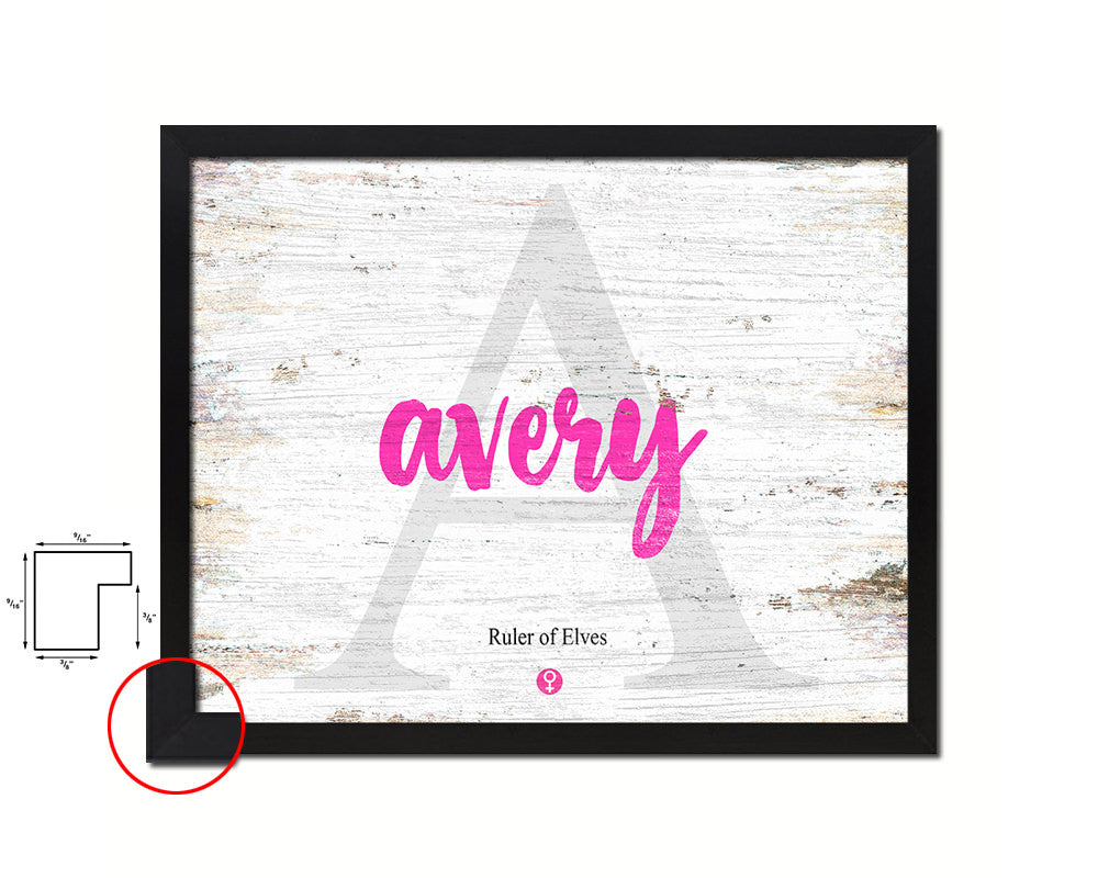 Avery Personalized Biblical Name Plate Art Framed Print Kids Baby Room Wall Decor Gifts