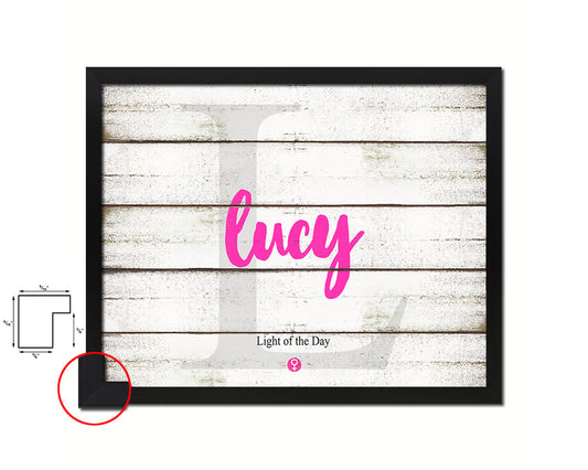 Lucy Personalized Biblical Name Plate Art Framed Print Kids Baby Room Wall Decor Gifts