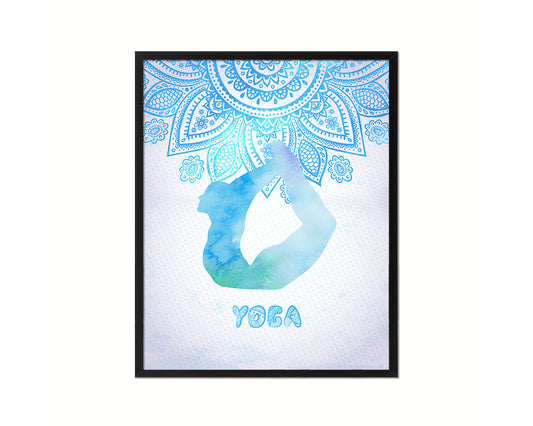 Bow Pose Yoga Wood Framed Print Wall Decor Art Gifts