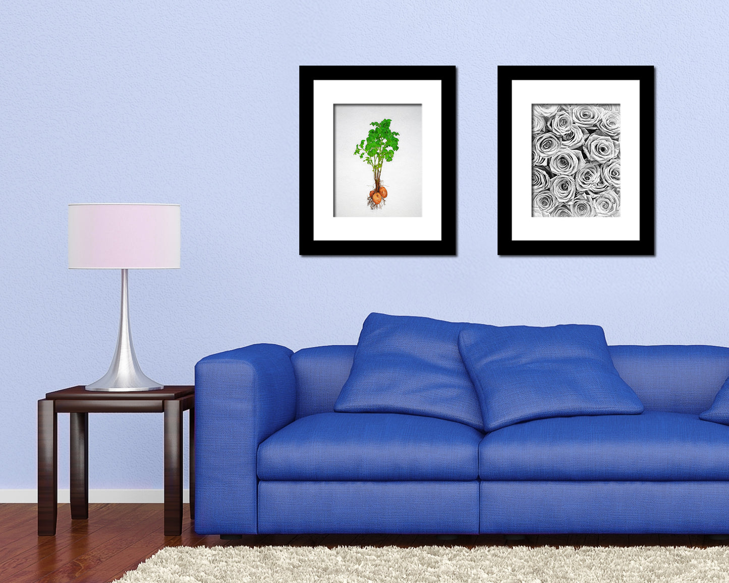 Potato with Tubers Sketch Plants Art Wood Framed Print Wall Decor Gifts