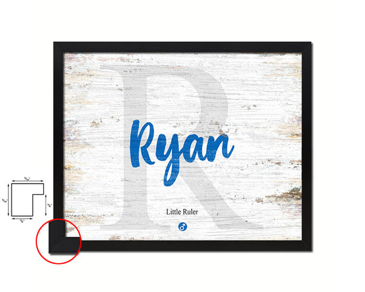 Ryan Personalized Biblical Name Plate Art Framed Print Kids Baby Room Wall Decor Gifts