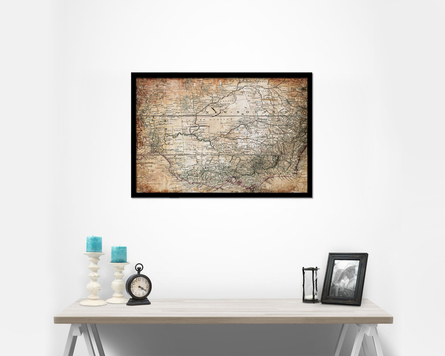 Australia Antique Map Framed Print Art Wall Decor Gifts