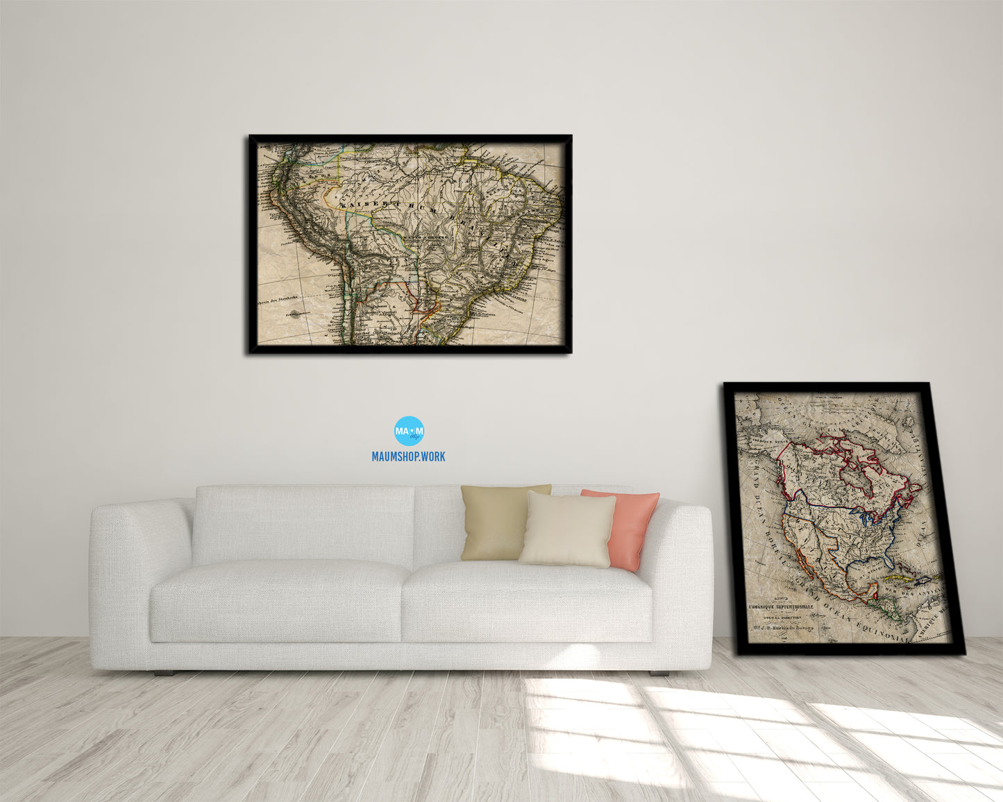 South America Stieler Brazil 1875 Historical Map Framed Print Art Wall Decor Gifts