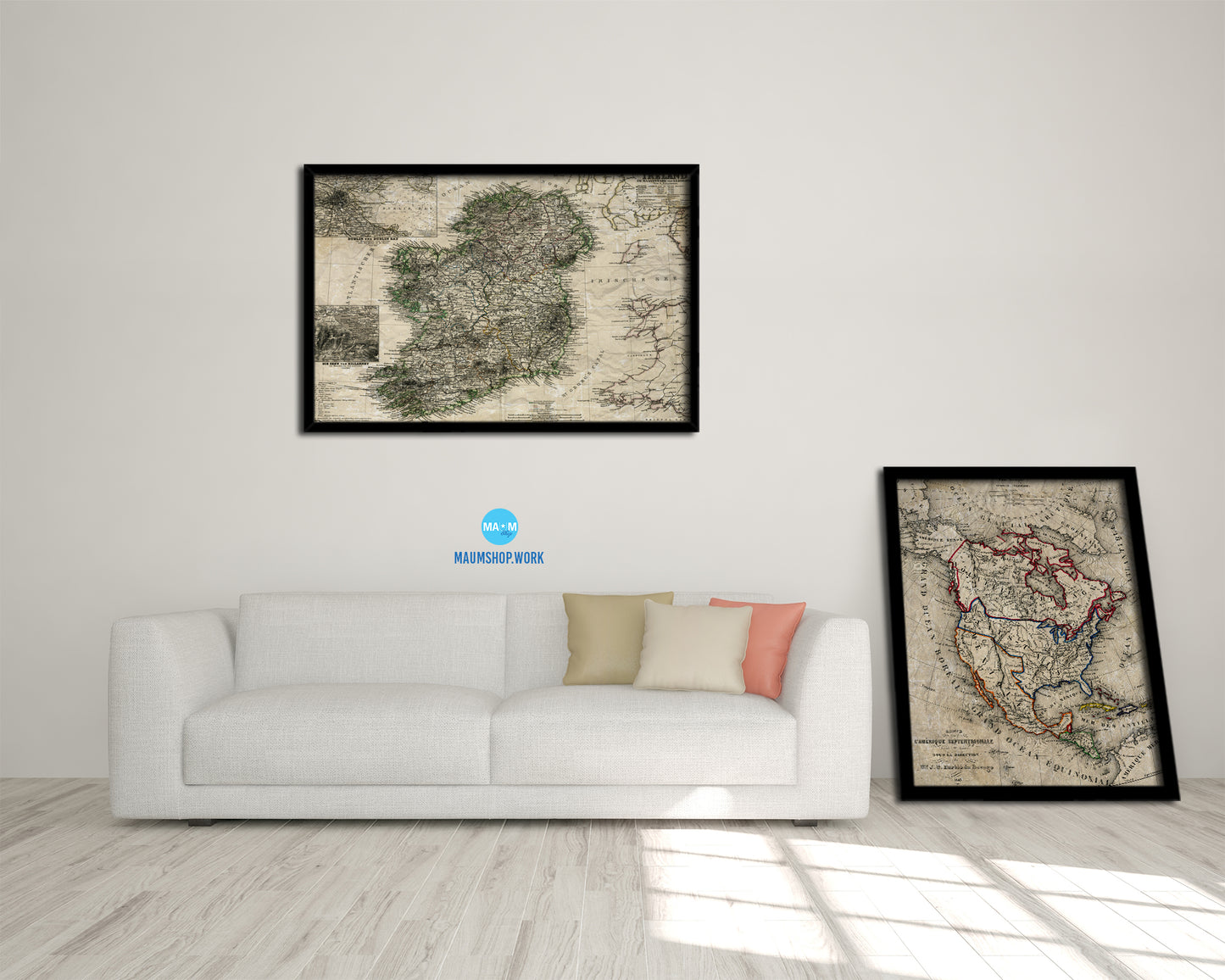 Ireland Historical Map Framed Print Art Wall Decor Gifts